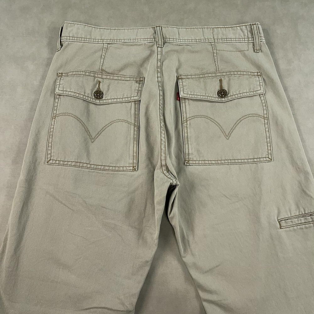 VTG Levis Loose Bootcut Pants Mens 32x32 Beige Workwear Grunge Skate (Fit 34x29) - Picture 7 of 16